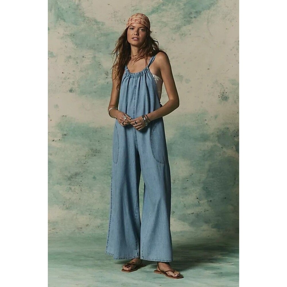 Free People We The Free Freebird Jumpsuit XS Oversized Overalls Boho Lagenlook